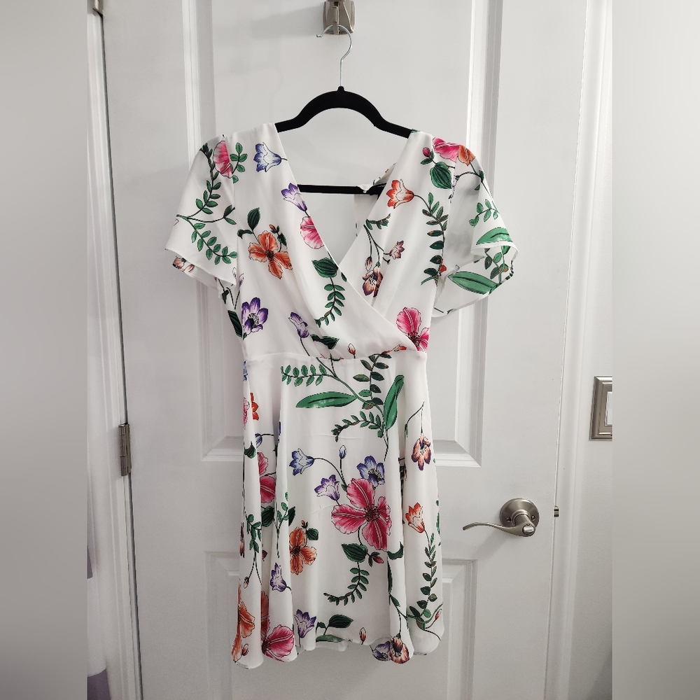 Express White Floral Mini Dress